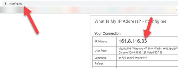 Visiting Ifconfig Website