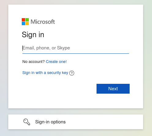 Microsoft Outlook sign in