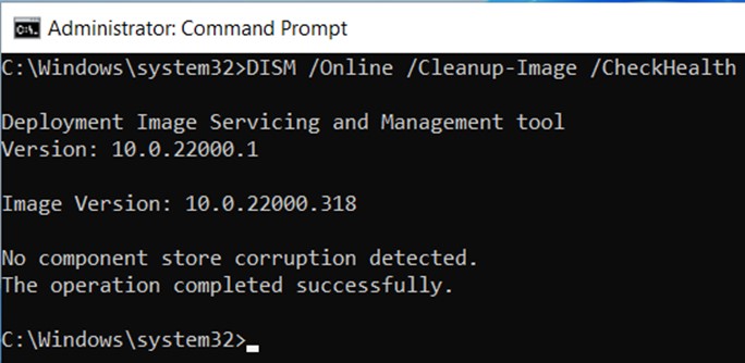 DISM Command To Check Health