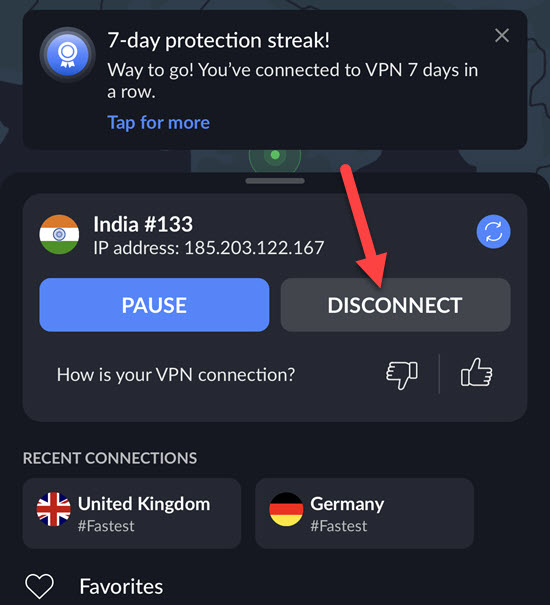 Disable From VPN App
