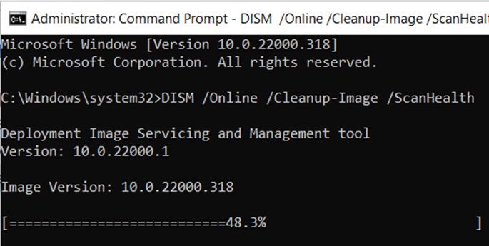 Scanhealth DISM Command Windows 11