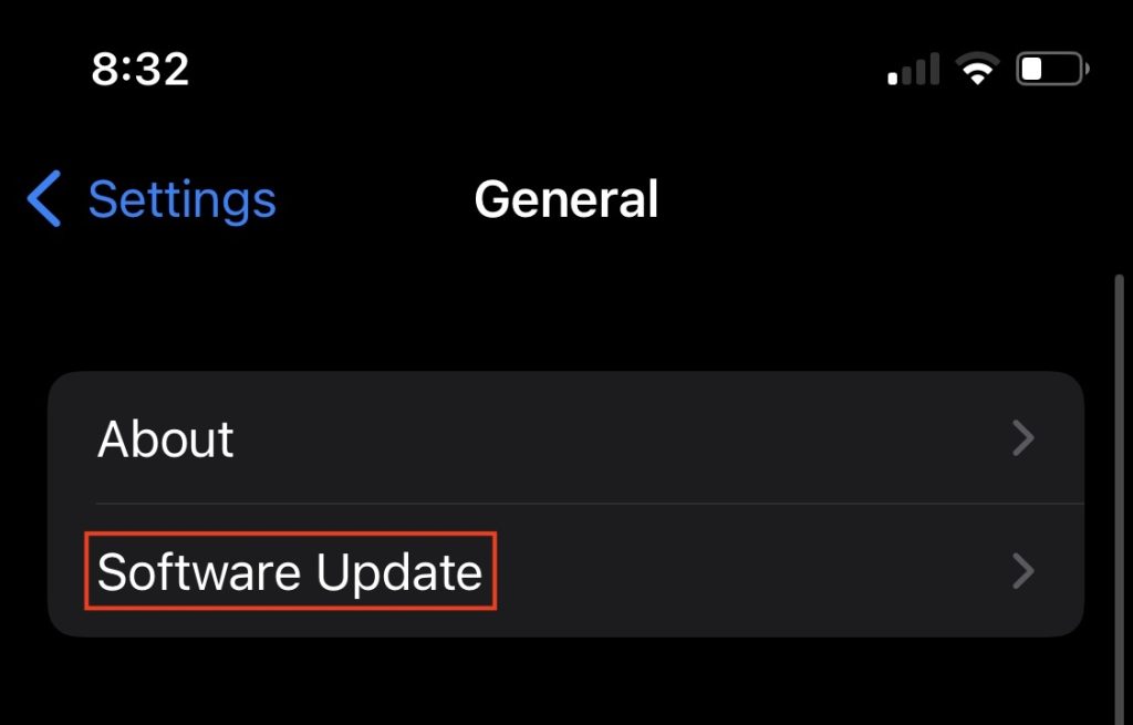 Software Update On IPhone