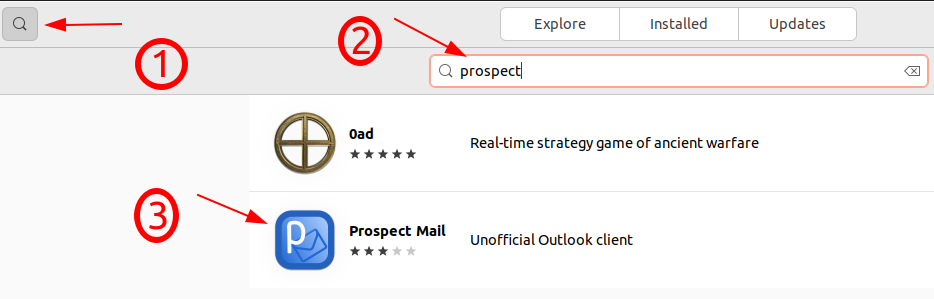 Prospect Mail on Ubuntu software center