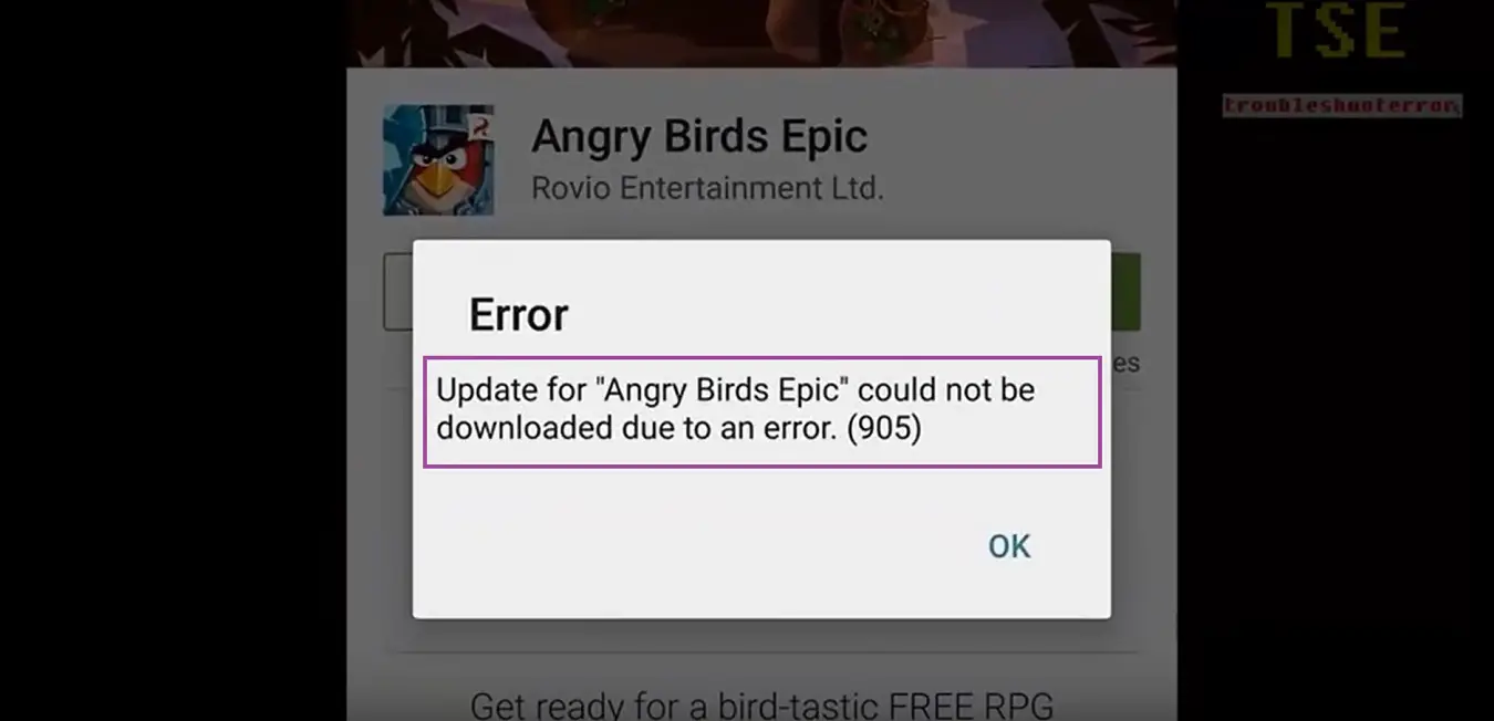 Google Play Store Error 905
