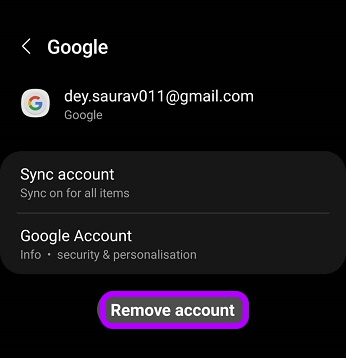 Remove the Google Account