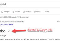 How to Insert Angle Symbol in MS Word 365, 2021/2019 (All Versions)