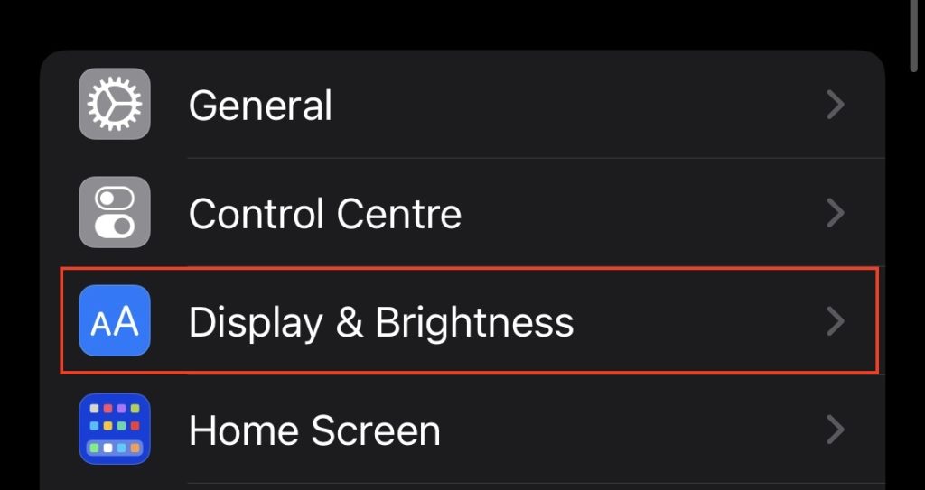 Display Brightness Settings