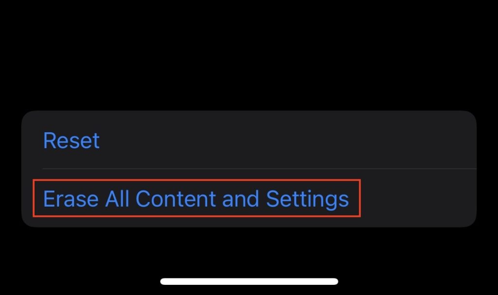 Erase All Content And Settings