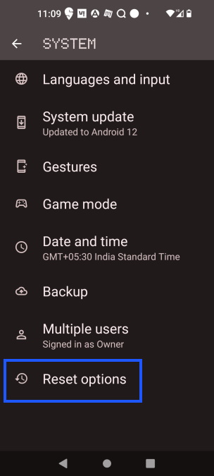 Reset options for please open my apps to establish a connection