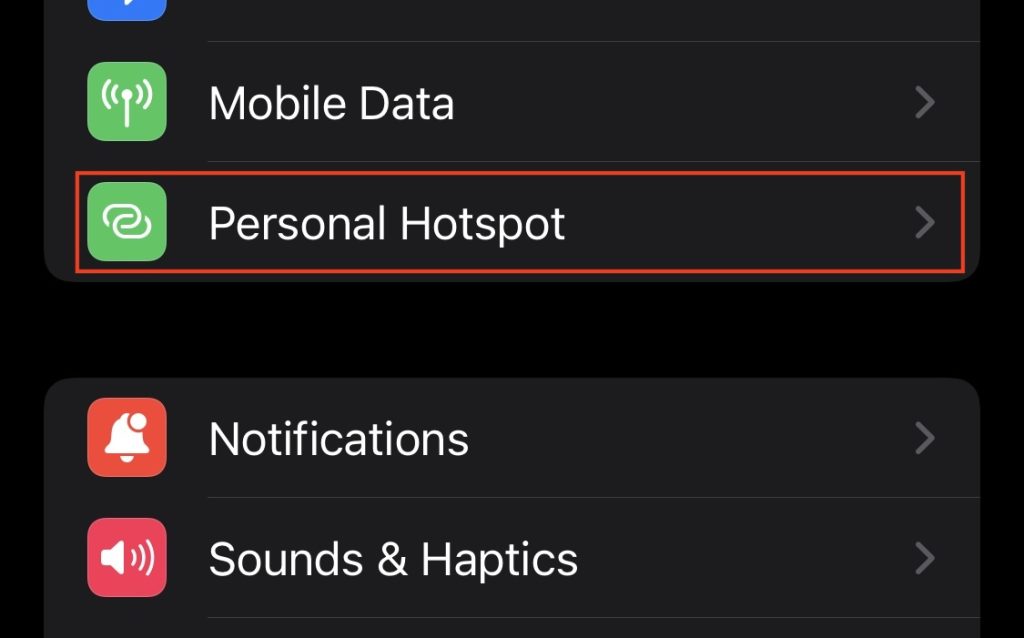Personal Hotspot On IPhone