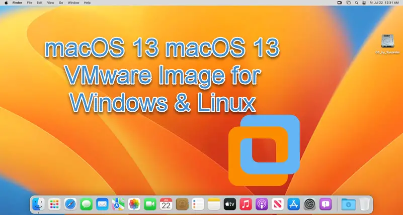 MacOS 13 Ventura VMware Pre-Installed Image Download For Windows 11/10