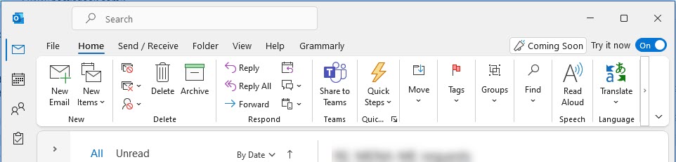 Classic Ribbon In Outlook
