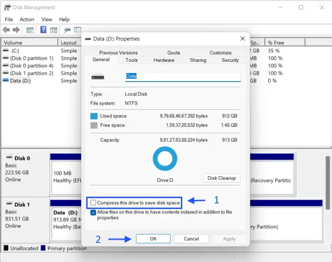 Disable Drive Compression