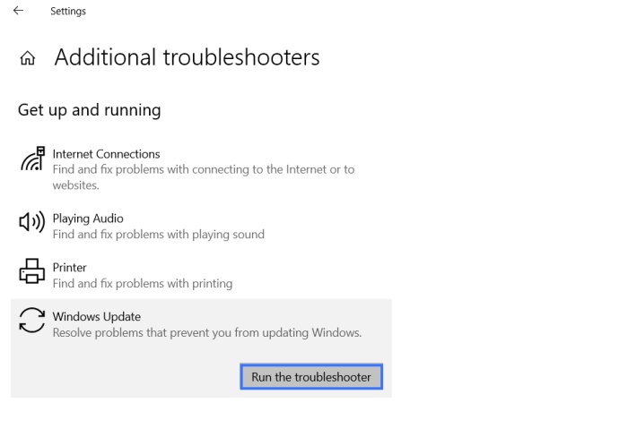 Run The Troubleshooter