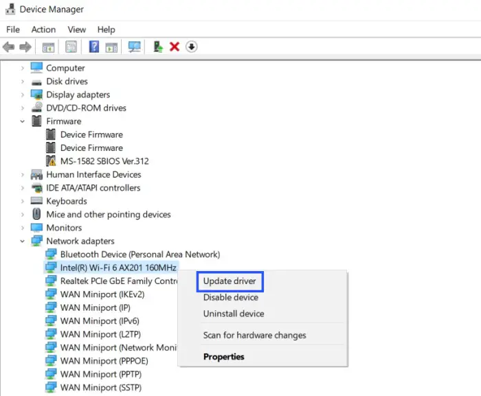 Update Network Adapters