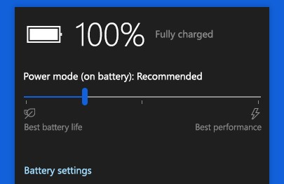 Windows 10 Battery Power Management