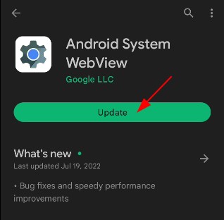 Android System Webview Wont Update