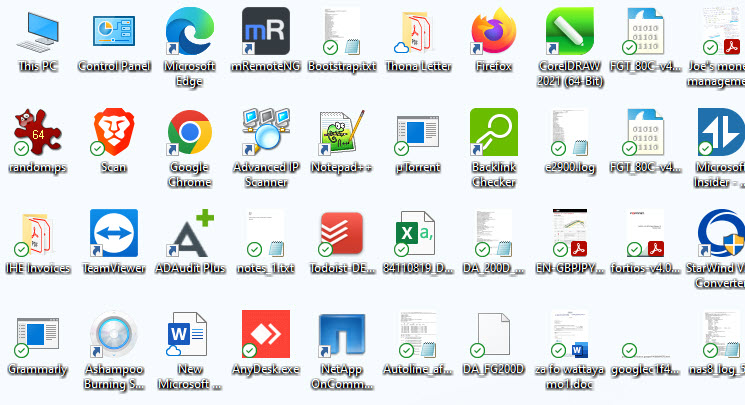 Green Check Mark On Desktop Icons
