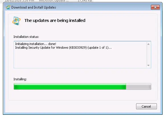 Installing KB3033929