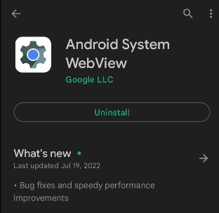 Manually Update Android System Webview