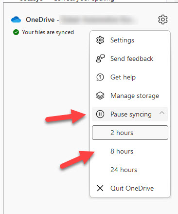 Pause OneDrive