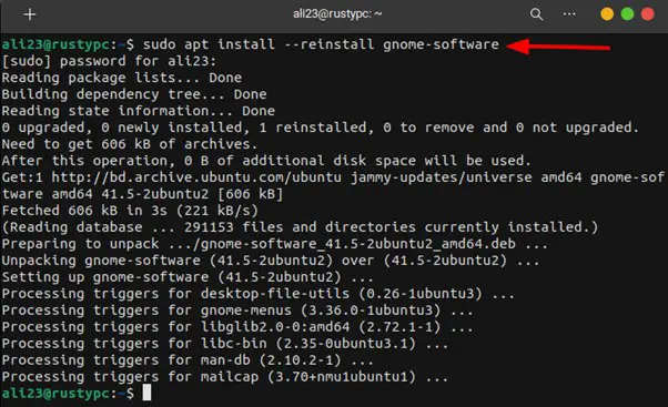 Reinstall Gnome Software In Ubuntu