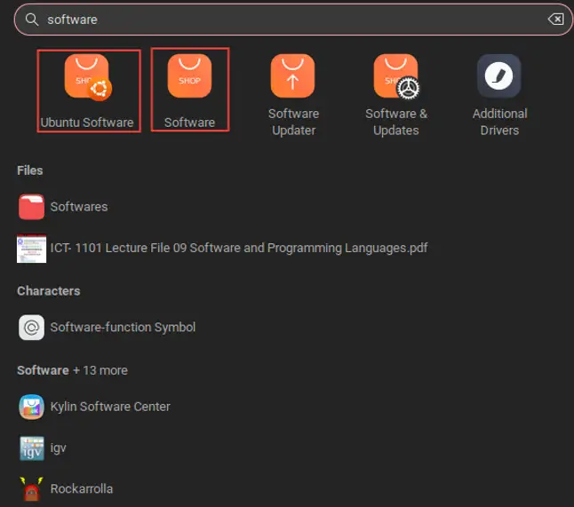 Search For Application In Ubuntu