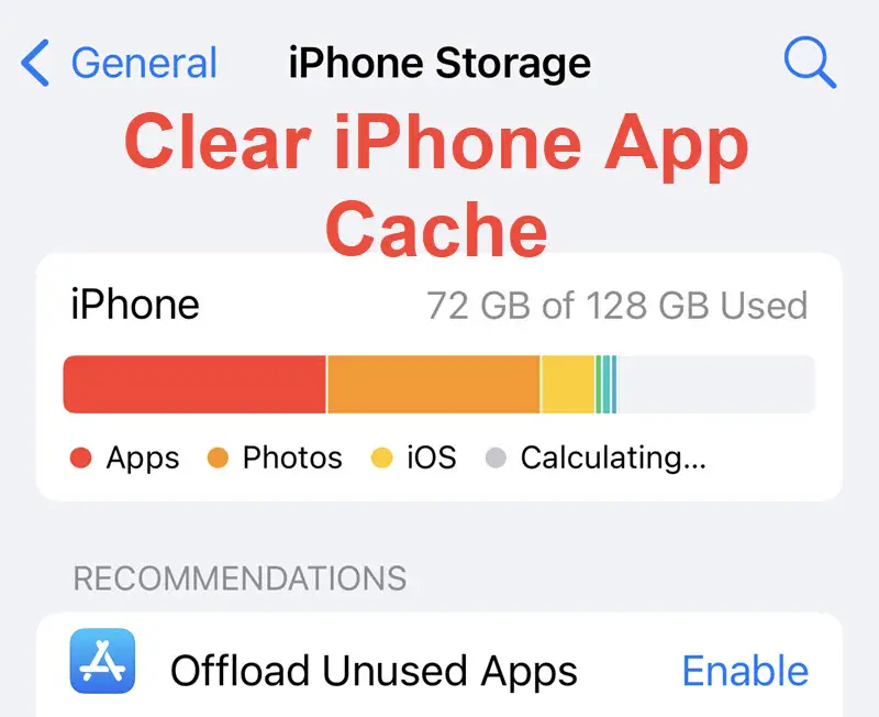 IPhone Clear Cache
