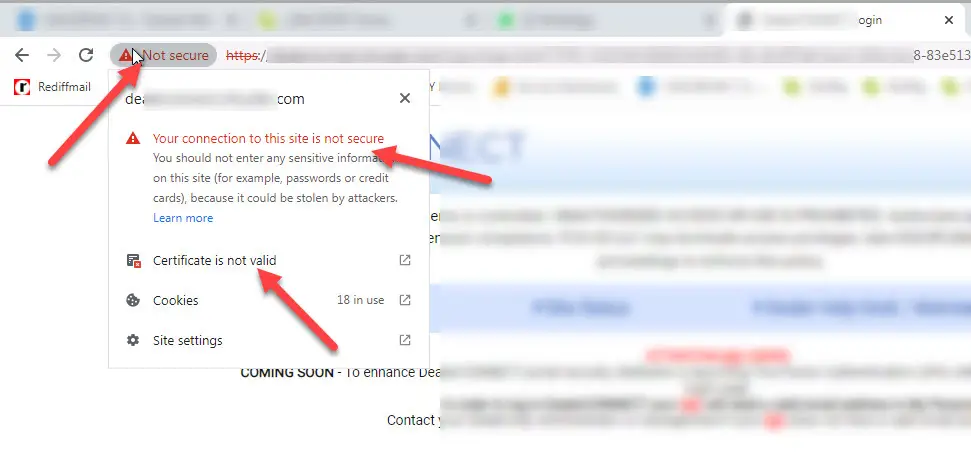Your Connection To This Site Is Not Secure Error 1