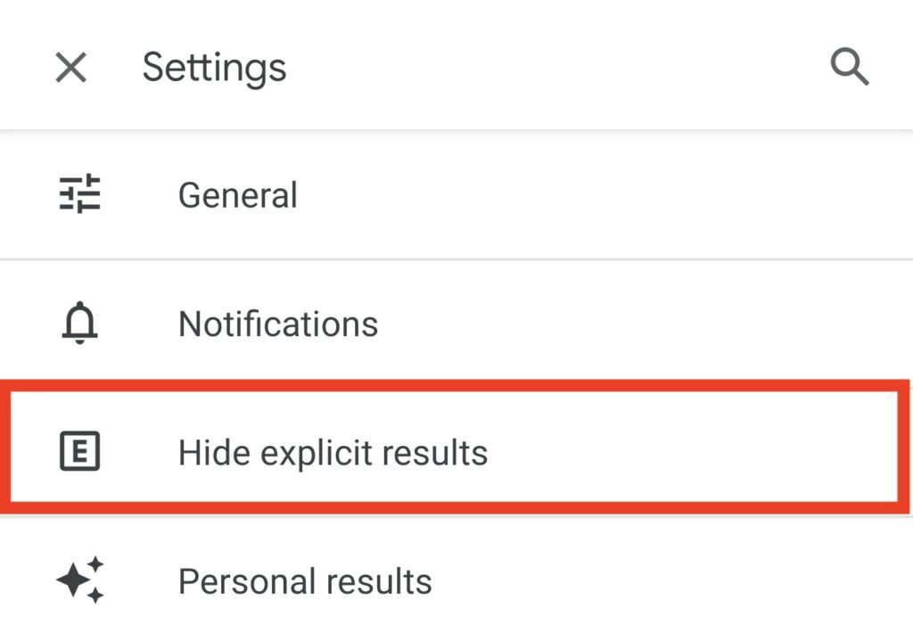 Hide Explicit Results