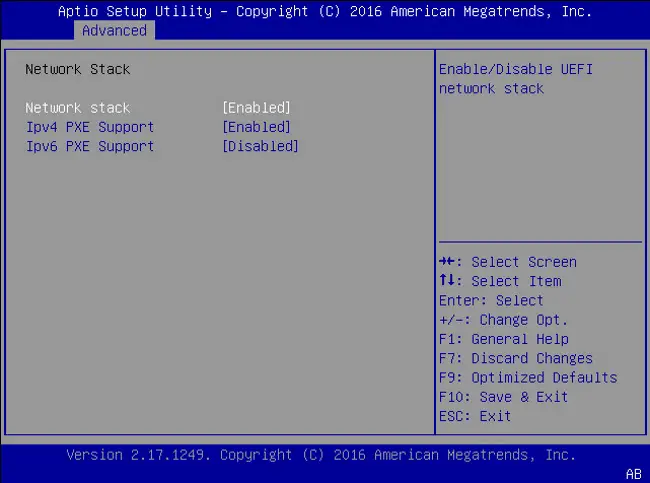 Network Stack BIOS