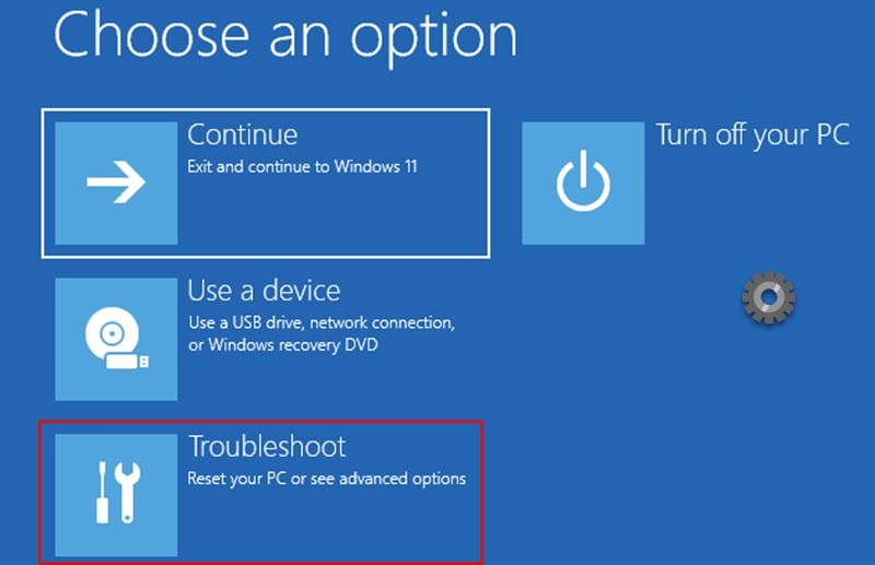 Troubleshoot Option