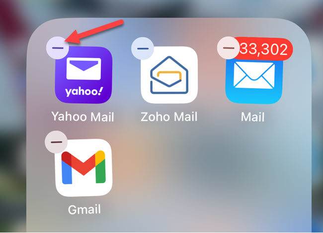 Delete Yahoo Mail App