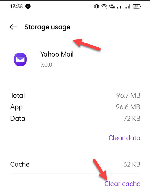 Yahoo Mail App Clear Cache