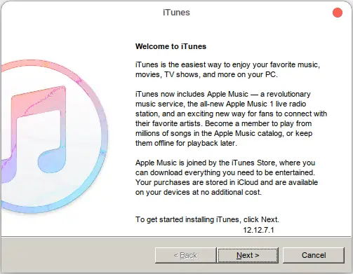 iTunes welcome page