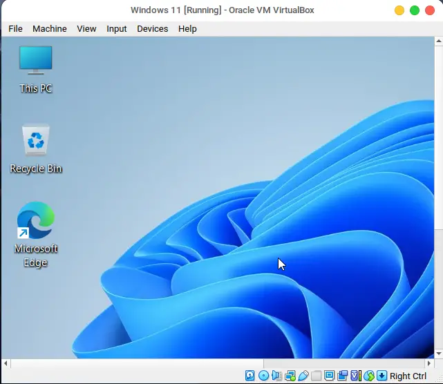 Window 11 on VirtualBox