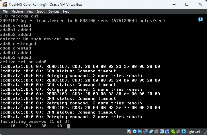 Installing TrueNAS In VirtualBox