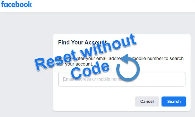 Reset Facebook Account Without Code
