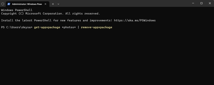 Uninstall Microsoft Photos Using PowerShell