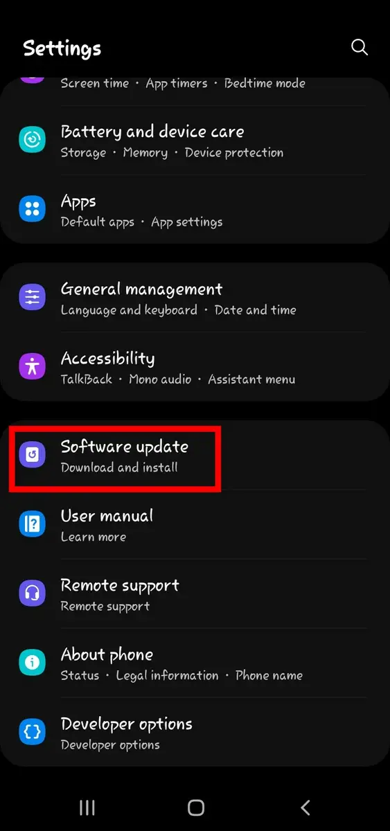 Software update