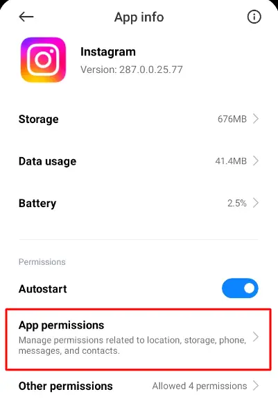 App permission