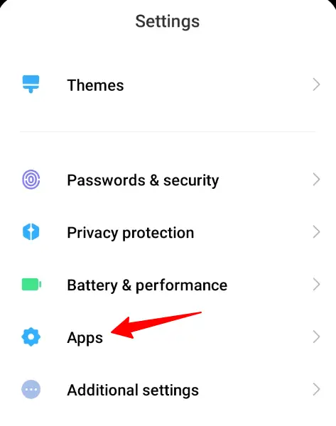 Apps settings