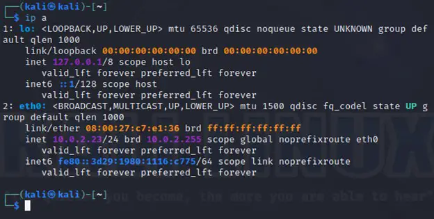 Check The Static IP In Kali Linux