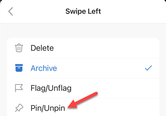 Select Pin Unpin