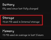 Storage settings