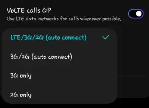 network mode 3G