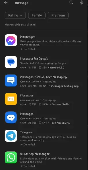 messaging app on play store