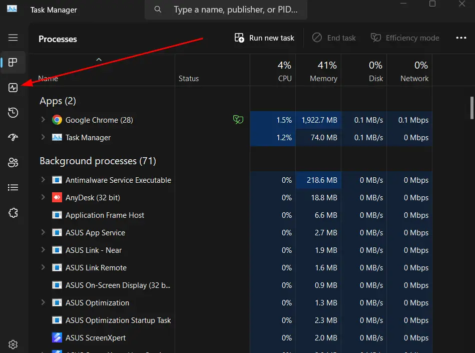 Windows OS Task Manager