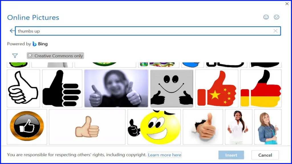 Add Thumbs Up From Online Pirctures